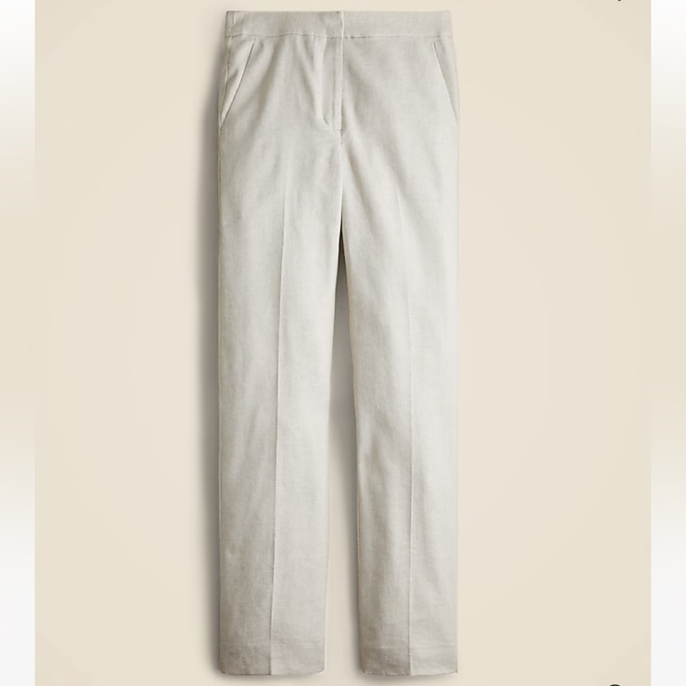 NWT J.Crew Kate Straight-leg Pant in Linen Size 4